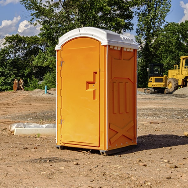 can i customize the exterior of the porta potties with my event logo or branding in Blue River WI